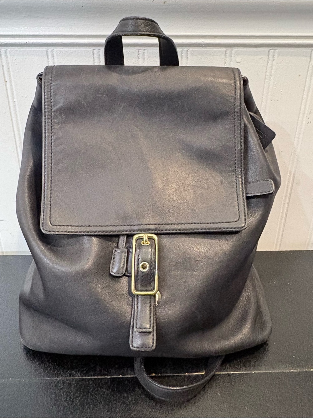 Vintage Coach Black
Leather Legacy Goldtone
Backpack Bookbag 9827